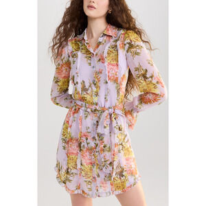 Cinq A Sept Faded Purple Polyester Chrysanthemum Estelle Dress Size 0